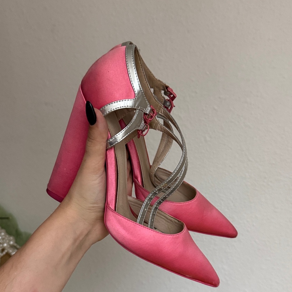 ASOS Pink and Silver Strappy Heels